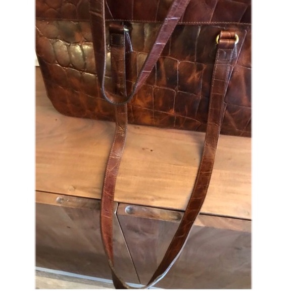 Furla Leather Moc Croc Briefcase / Laptop Case - Picture 4 of 12